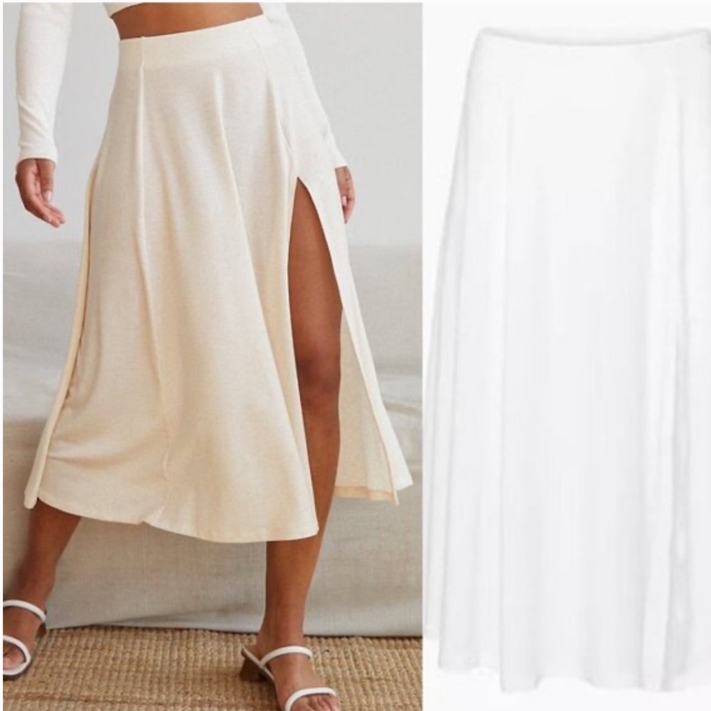 Excellent condition Aritzia High Waist Wilfred Beach Skirt in Birch, size XS